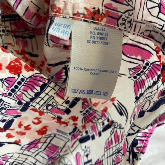 Boden Sienna Button Up Shirt Sz 4 All Over Print Botanical Greenhouse Unique - Picture 6 of 9